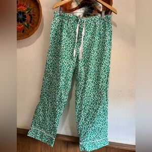 J. Crew Floral Green Pajama Pants Size Medium